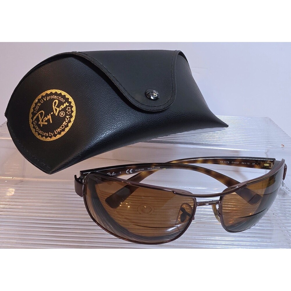 Ray Ban RB 3379 014/57 Polished Tortoise FRAME & Case 64/45 3P Remove Lenses